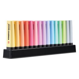 Surligneur Stabilo Boss couleurs pastel assorties - Set de 15