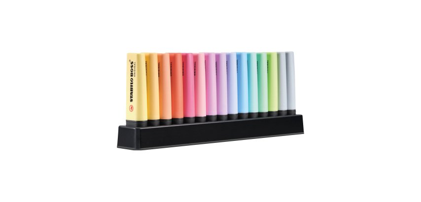 Surligneur Stabilo Boss couleurs pastel assorties - Set de 15
