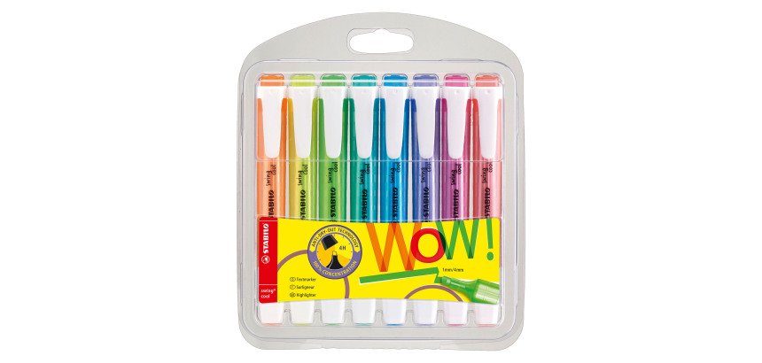 Surligneur Stabilo Swing Cool couleurs assortie Fluo - Pochette de 8