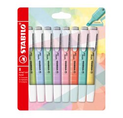 Highlighter Stabilo Swing Cool pastel assorted colors - Pack of 8