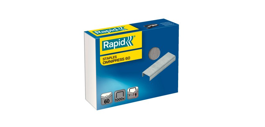 Staples Rapid Omnipress 60 galvanized - box of 1000 pieces