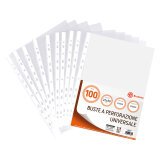 Office Depot Punched pockets clear 22x30 cm A4 medium 100 Pieces