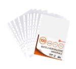 Buste a perforazione Universale Bruneau 22 x 30 cm polipropilene trasparente finitura liscia lucida spessore medio 100 unità