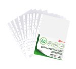 Buste a perforazione Universale Bruneau 21 x 29,7 cm polipropilene trasparente finitura goffrata a buccia d'arancia spessore medio 50 unità