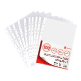 Office Depot Punched pockets A4 Perforated 75 Mikron 100 Pieces