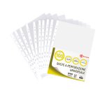 Buste a perforazione Universale Bruneau 22 x 30 cm polipropilene trasparente finitura goffrata a buccia d'arancia spessore leggero 100 unità