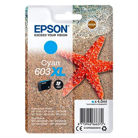 Epson 603XL cartucho original cian alta capacidad (350 páginas)