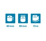 Bobines caisses Exacompta 43918E - l 80 mm x L 76 m, Ø 80 mm - 1 pli(s) - paquet de 10