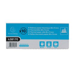 Rollos de papel térmico Exacompta 43817E - L 80 mm x L 76 m, Ø 72 mm - 1 capa(s) - paquete de 10