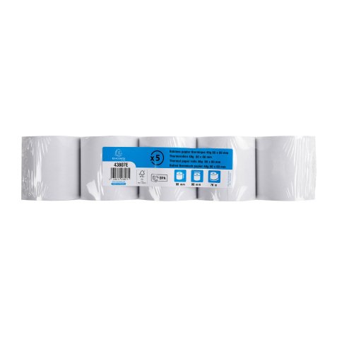 Rollen voor kastickets Exacompta 43807E - 80 x 72 mm L 76 m 48 g - 1 plooi - pack van 5 stuks