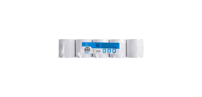Spools Exacompta boxes 43807E - W 80 mm x L 76 m, Ø 72 mm - 1 ply - pack of 5