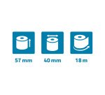 Bobines terminaux bancaires Exacompta 40951E - l 57 mm x L 18 m, Ø 40 mm - 1 pli(s) - paquet de 20