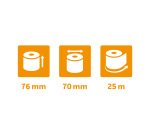 Bobines caisses Exacompta 40358E - l 76 mm x L 25 m, Ø 70 mm - 2 pli(s) - paquet de 10