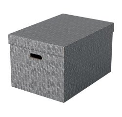 Scatola in cartone archivio multiuso per la casa e l'ufficio formato Large grigio confezione da 3 pezzi