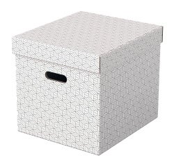 Scatola in cartone archivio multiuso per la casa e l'ufficio formato Cubo bianco confezione da 3 pezzi