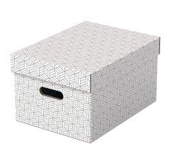 Scatola in cartone archivio multiuso per la casa e l'ufficio formato Medium bianco confezione da 3 pezzi