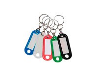 En_portachiavi con targhetta in plastica 50 pezzi