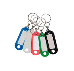 Portachiavi con targhetta e givolare, colori assortiti, 50 unità