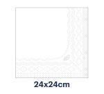 Tovaglioli Tork Cocktail 24 x 24cm – piegatura ¼ - bianco - 200 unità