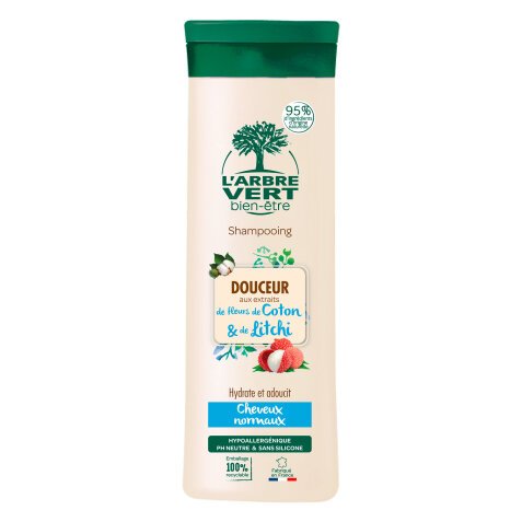 Shampooing l'Arbre Vert douceur Litchi et Fleur de coton 250 ml