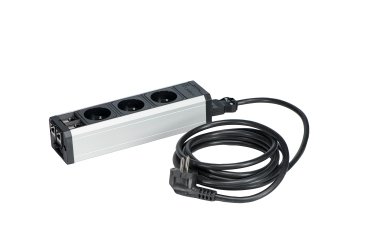 Multiprise nourrice 3 prises avec 2 connections RJ45 - câble secteur 3 m - multiprise de départ