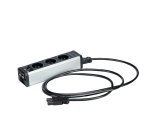 Regleta de 3 enchufes con 2 conexiones RJ45 - cable de conexión 2 m - elemento adicional