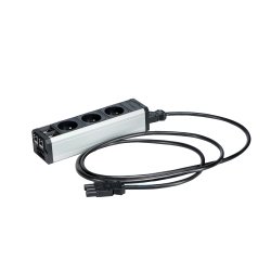 Regleta de 3 enchufes con 2 conexiones RJ45 - cable de conexión 2 m - elemento adicional