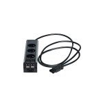 Regleta de 3 enchufes con 2 conexiones RJ45 - cable de conexión 2 m - elemento adicional