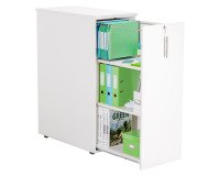 Schubladenblock Tower Holz H 114 cm mit seitlicher Öffnung weiß