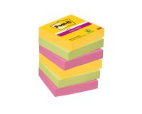 Notes couleurs Carnival Super Sticky Post-it 46,7 x 46,7 mm - Bloc de 90 feuilles