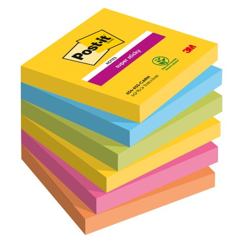 Pack de 4 notes Carnival Super Sticky Post-it 76 x 76 mm + 2 offertes