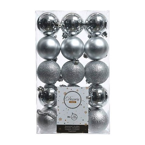 Boîte de 30 boules argent