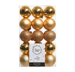 Bolas decorativas color dorado - caja de 30