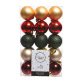 Bolas decorativas color surtido doradas, burdeos, verdes - caja de 30