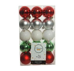 Boîte de 30 boules de Noël coloris assortis