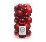 Bolas decorativas color rojo - caja de 30