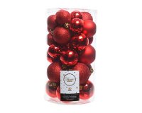 Bolas decorativas color rojo - caja de 30