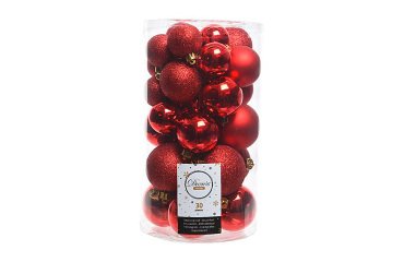 Bolas decorativas color rojo - caja de 30