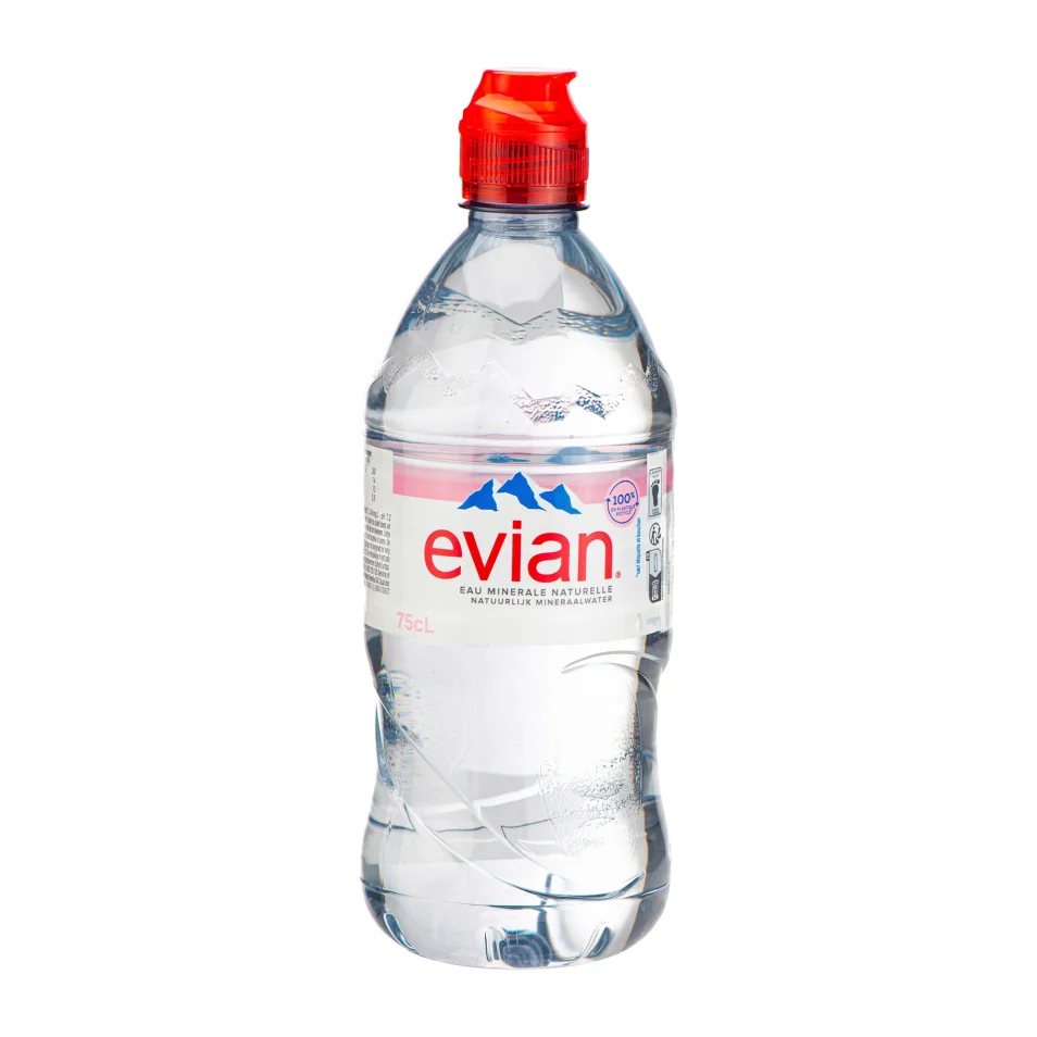 Eau minérale Evian 75 cl bouchon sport - 12 bouteilles sur
