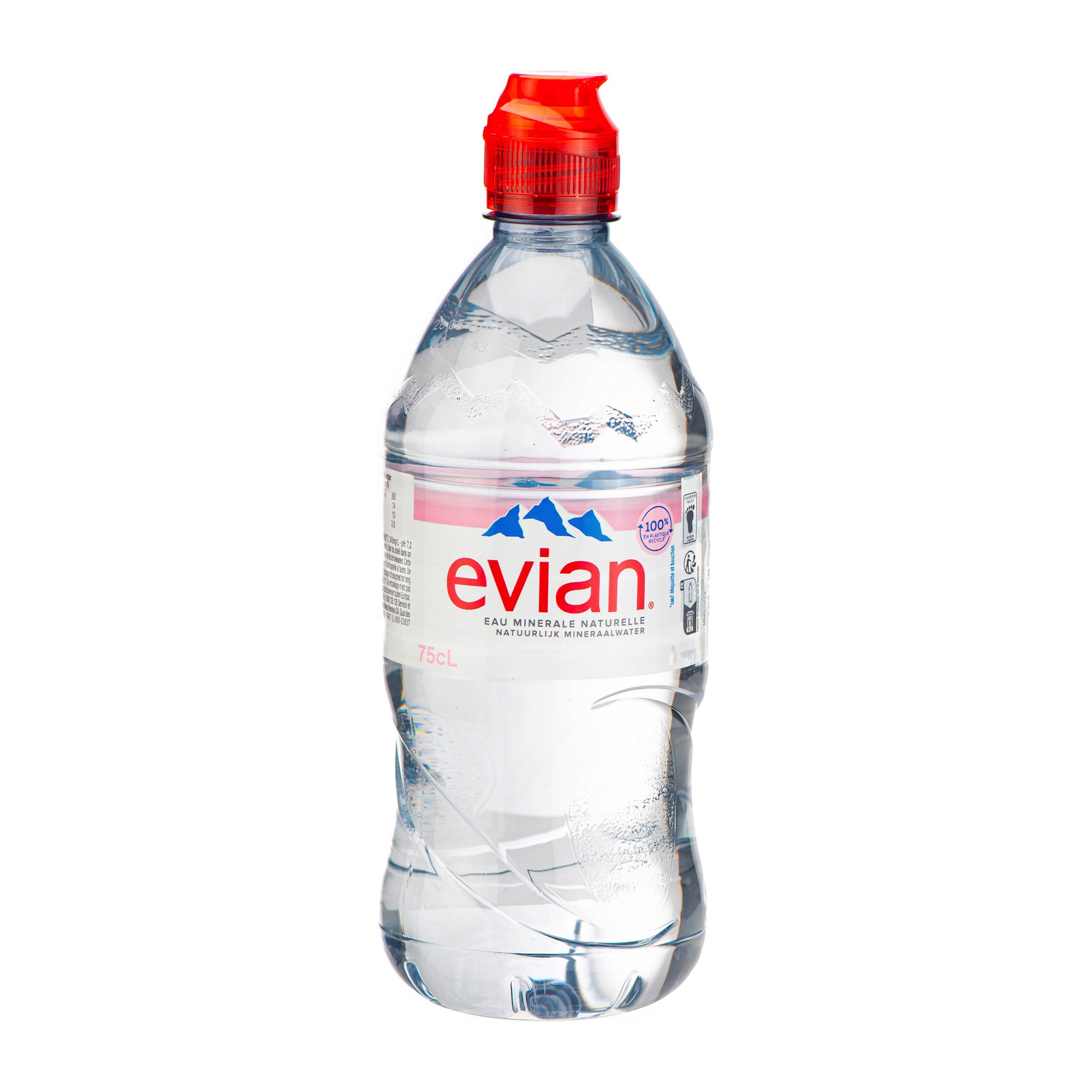 Mineral water Evian 75 cl sports cap - 12 bottles on bruneau.lu