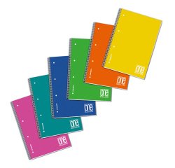 Quaderno spiralato Blasetti One Color Assortiti A4 29,7 (h) x 21 (l) cm 80 g/m²