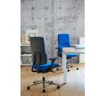 Chaise de bureau IMAX tissu - avec ou sans accoudoirs - Soutien lombaire - Mécanisme Synchrone +réglage profondeur d'assise - Pieds aluminium