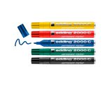 Rotulador permanente recargable Edding E 2000C punta biselada 1,5 mm - Paquete de 5 colores surtidos