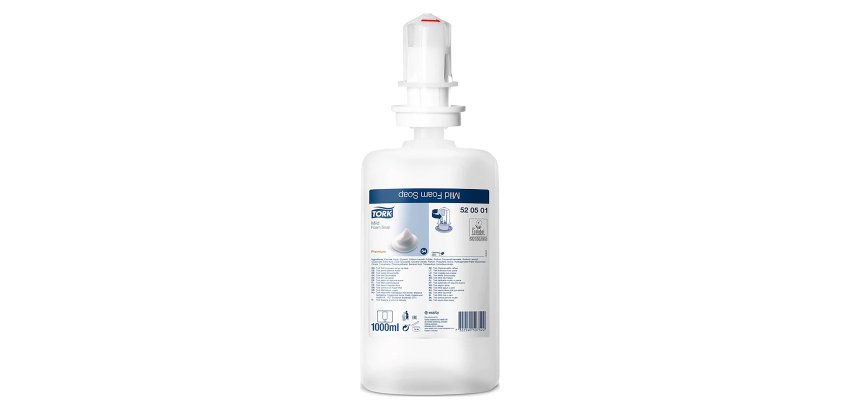 Savon mousse Tork Premium doux, pour distributeurs S4 - Cartouche de 1 L