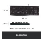 Ensemble clavier souris filaire AZERTY MK 120 Logitech