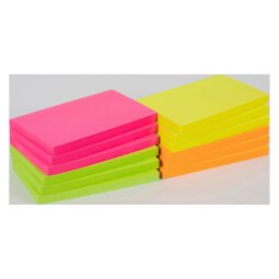 Foglietti riposizionabili 125 x 75 mm assortiti fluo 6 unità da 80 fogli