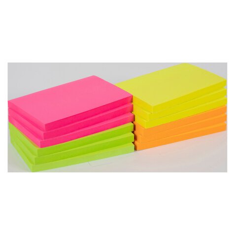 Foglietti riposizionabili 125 x 75 mm assortiti fluo 6 unità da 80 fogli