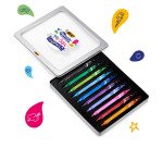 Penna gel a scatto BIC Intensity Gel Quick Dry, 0,7mm, astuccio in metallo 10 colori assortiti