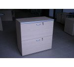 Mobile per cartelle sospese con finiture in color alluminio 2 cassetti cassetti acero 900 x 450 x 900 mm