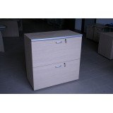 Mobile per cartelle sospese con finiture in color alluminio 2 cassetti cassetti acero 900 x 450 x 900 mm